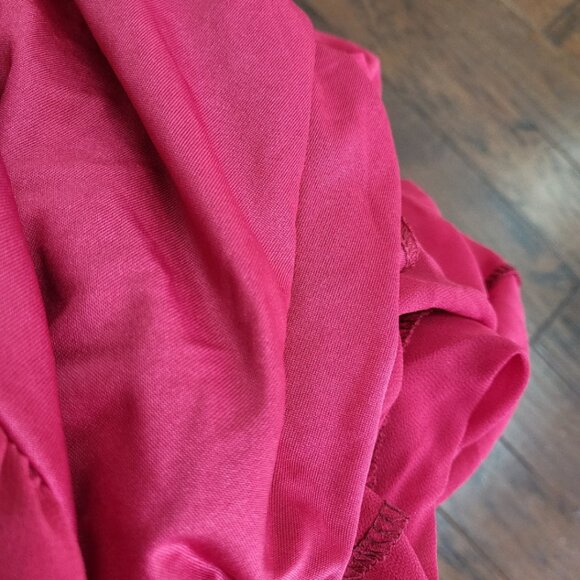 Renaissance Faire Gothic Vampire Red Dress Off-Shoulder Lace-up Dramatic Sleeves - Picture 13 of 15